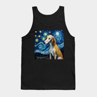 Saluki Starry Night painting Tank Top